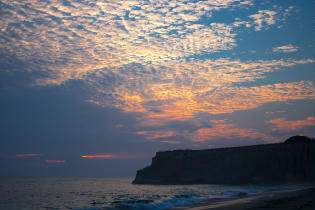 Cliffs with Sunset Sky